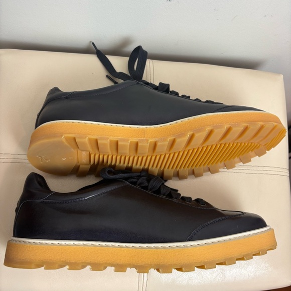 ISAIA Napoli Goat Leather Sneakers in Navy Blue Size 9 NWOT main image 14